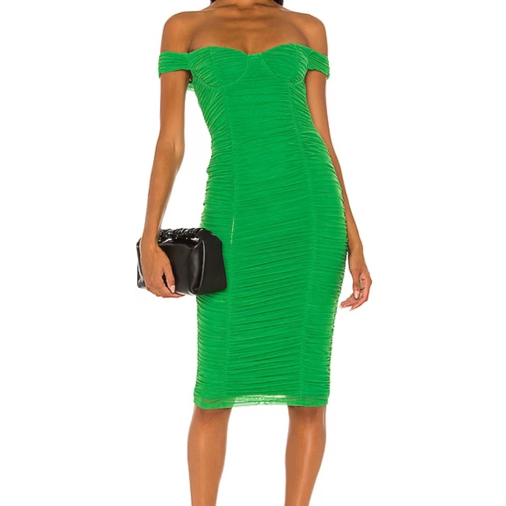 MAJORELLE Tabitha Midi Dress in Kelly Green
